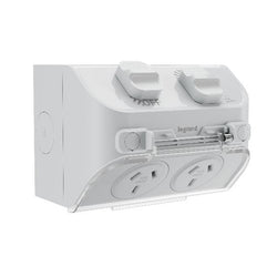 Legrand HPM AQUA LIFE DBL POWERPOINT 10A IP54 SURFACE MOUNT LIMESTONE GY