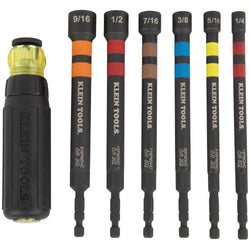 Klein Hollow Magnetic Color Coded Ratcheting Power Nut Drivers  Piece