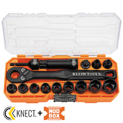 Klein 3/8 Inch Drive Impact-Rated Pass Through Socket Set 15 Piece