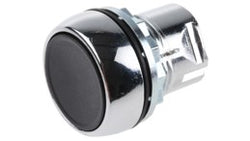 NHP Pushbutton 22mm Metal Momentary Flush HD Black