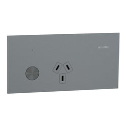 Clipsal Solis T Single Connected Switched Socket Platinum