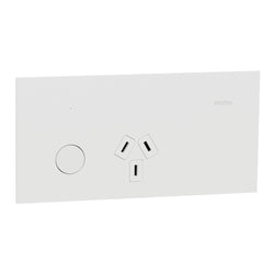 Clipsal Solis T Single Connected Switched Socket White Ceramic