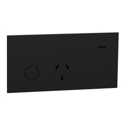 Clipsal Solis Single Connected Switched Socket Matte Black