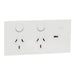 Clipsal Solis T Socket Sw Horiz Twin 1ExUSBC 10A White Ceramic