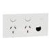 Clipsal Solis T Socket Sw Horiz Twin 1ExBLANK 10A White Ceramic