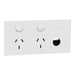 Clipsal Solis Socket Sw Horiz Twin 1ExBLANK 10A Matte White