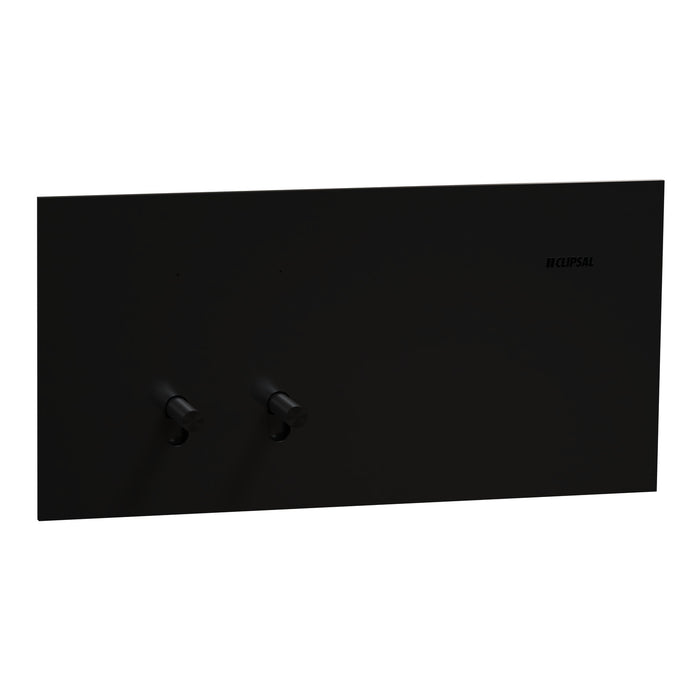 Clipsal Solis T Switch Horiz 2G 10AX Ebony Aluminium