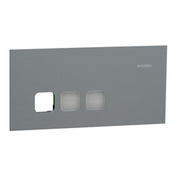 Clipsal Solis T Grid and Cover Horiz 3G Comm Plate Platinum