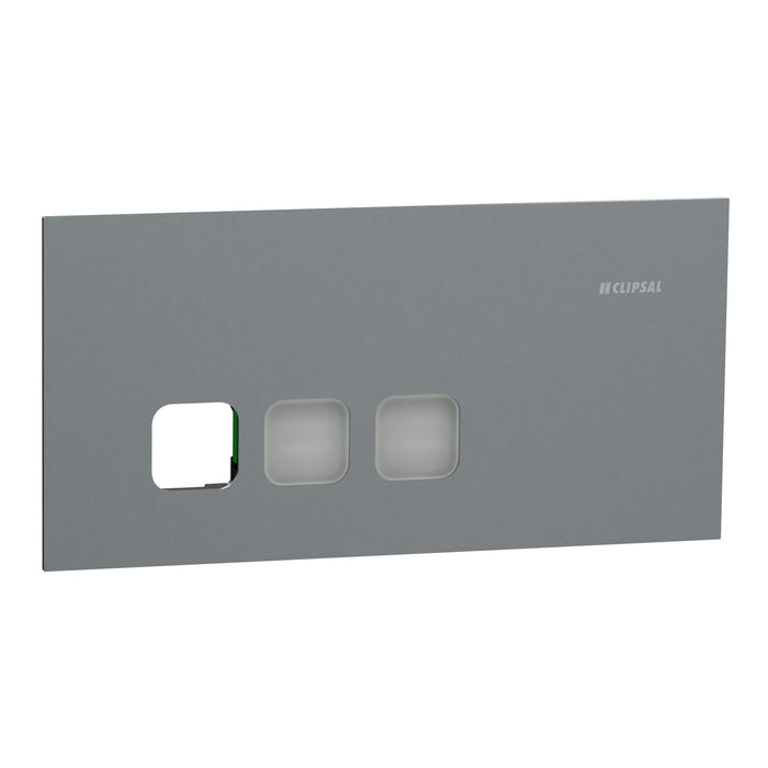 Clipsal Solis T Grid and Cover Horiz 3G Comm Plate Platinum