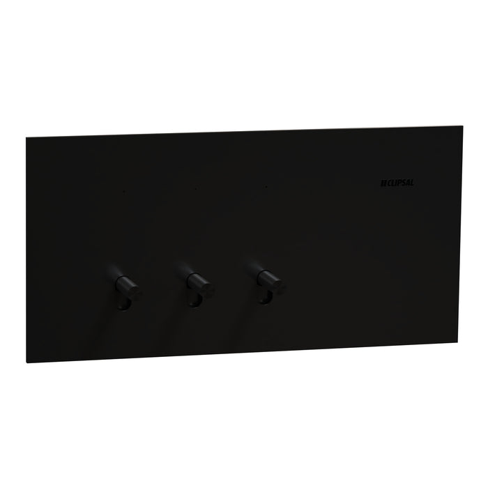 Clipsal Solis T Switch Horiz 3G 10AX Ebony Aluminium