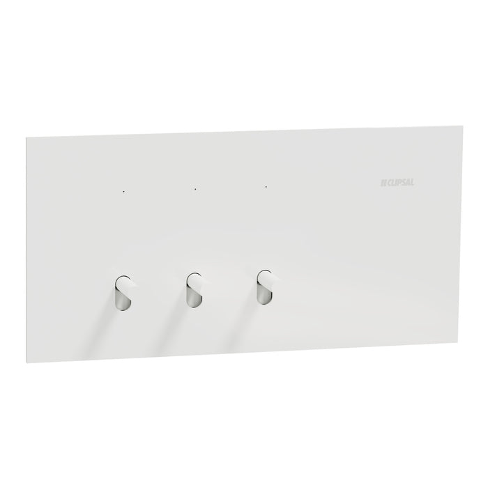 Clipsal Solis T Switch Horiz 3G 10AX White Ceramic