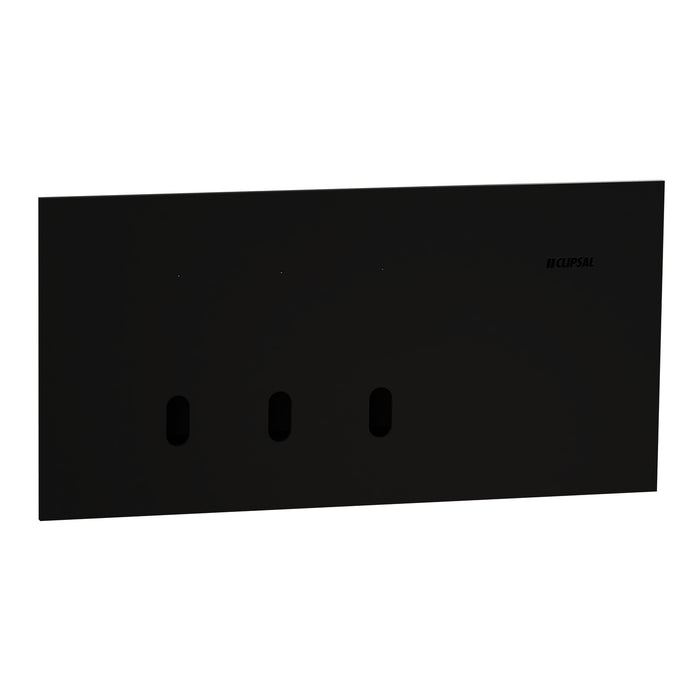 Clipsal Solis T Switch Grid and Cover Horiz 3G Ebony Aluminium
