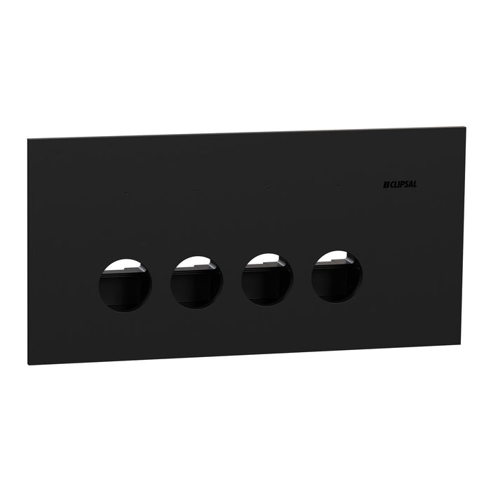 Clipsal Solis Switch Grid and Cover Horiz 4G Matte Black