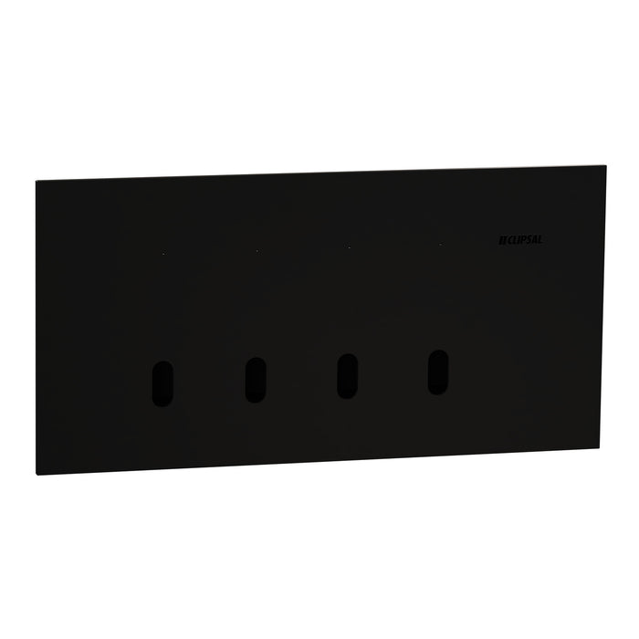 Clipsal Solis T Switch Grid and Cover Horiz 4G Ebony Aluminium