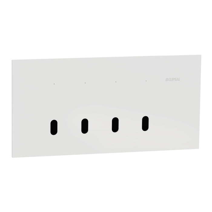 Clipsal Solis T Switch Grid and Cover Horiz 4G White Ceramic