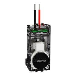 Clipsal Solis T Push Button Adaptor marked COOKER Ebony Aluminium