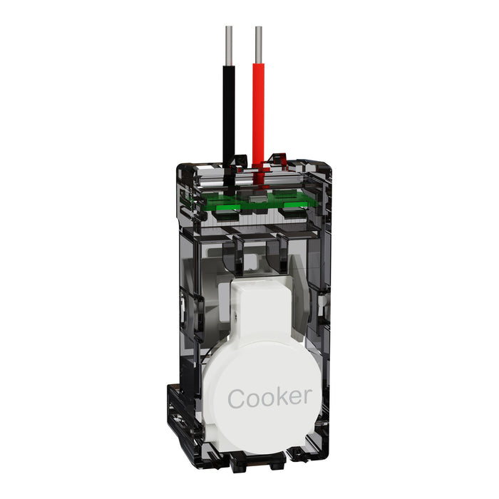Clipsal Solis T Push Button Adaptor marked COOKER White Ceramic