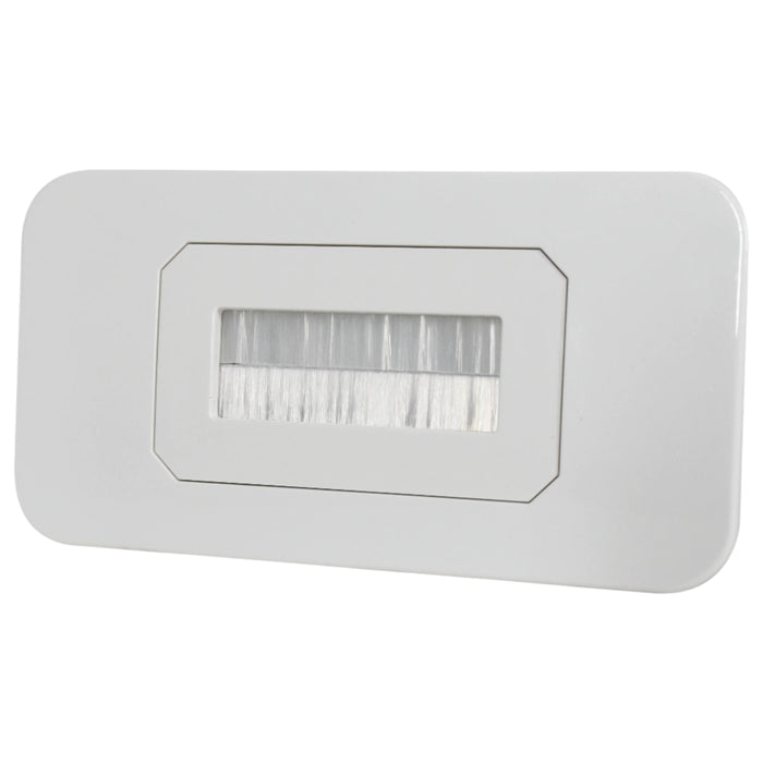 Matchmaster Slimline Outlet Plate with Brush Cover and Floating Wall Clips