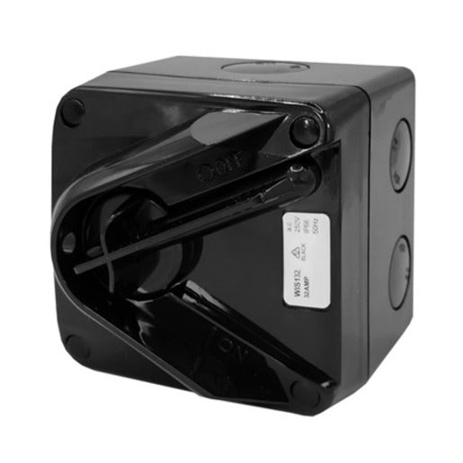 Zephyr 1P 32A 250V Isolator Black