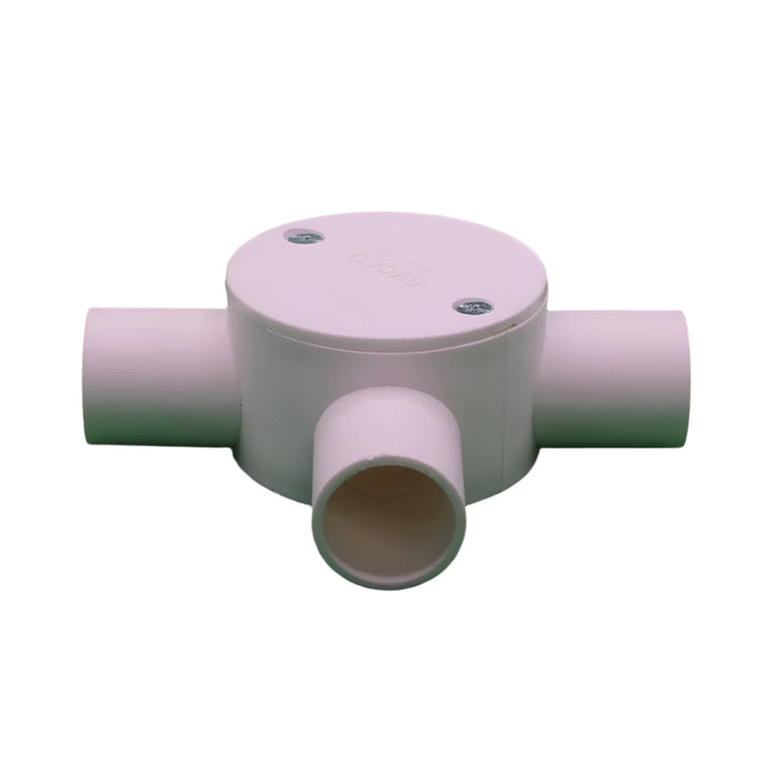 Evcco Conduit Junction Box 3way 25mm LSZH-FR/HFT White