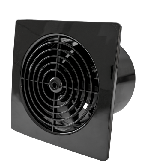 Manrose Pro Series Wall/Ceiling Fan 150mm Square Black