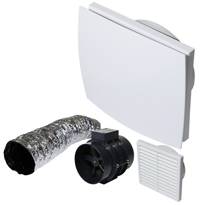 Weiss 150mm inline fan contractor pack with square fascia