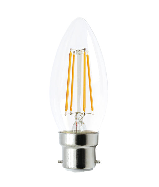 Cla LED Lamp BC 4W 2700K Candle Filament Clear Dim