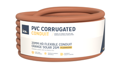 ICS 20mm HD Flexible Conduit Orange Solar 25m