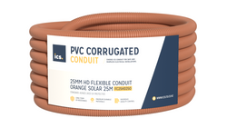 ICS 25mm HD Flexible Conduit Orange Solar 25m
