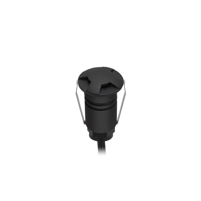 Halcyon Round Four-Way Mini Recess Black 316 Stainless 1W 8-25VDC 3000K IP67