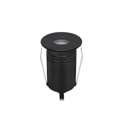 Halcyon Exterior Round Multi-Use Recess Black 316 Stainless Steel 2.5W 8-25V DC 3000K IP67 60 Degree Lens