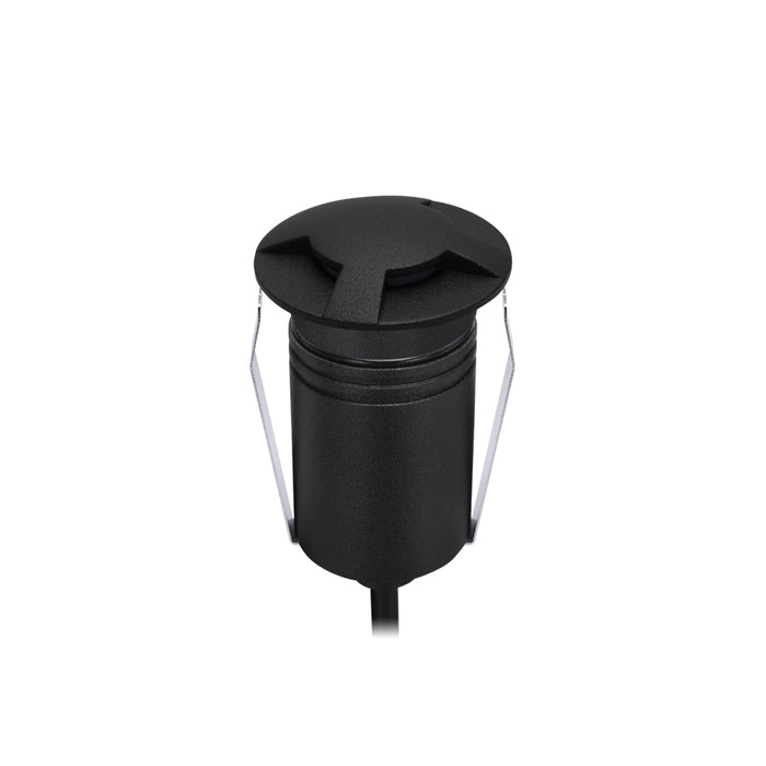 Halcyon Exterior Round Three-Way Multi-Use Recess Black 316 Stainless Steel 2.5W 8-25V DC 3000K IP67