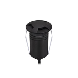 Halcyon Exterior Round Four-Way Multi-Use Recess Black 316 Stainless Steel 2.5W 8-25V DC 3000K IP67