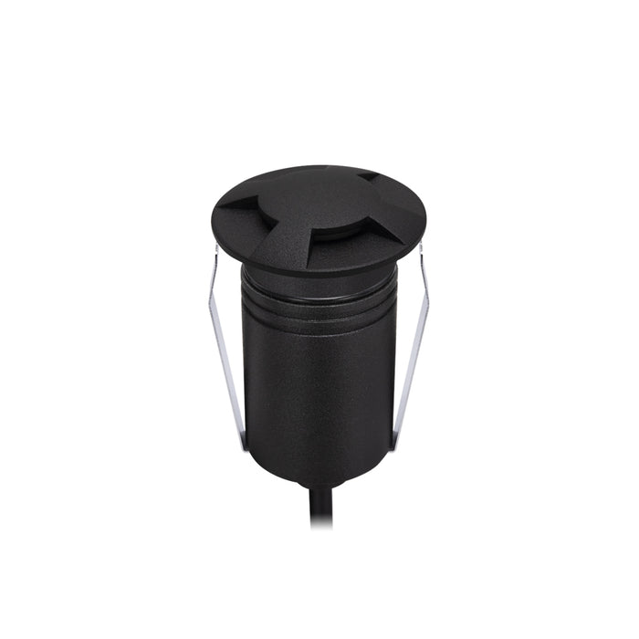Halcyon Exterior Round Four-Way Multi-Use Recess Black 316 Stainless Steel 2.5W 8-25V DC 3000K IP67