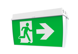 Pureled IP65 Surface Mount Exit Light 24m Double Sided 2W