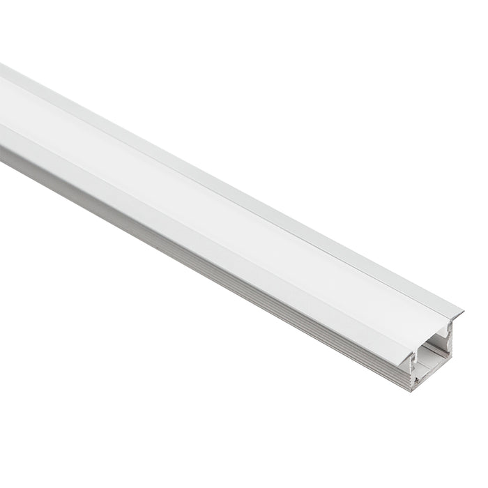 Halcyon SILVER RECESSED W25 X D13MM ALU PROFILE C/W OPAL FROSTED
