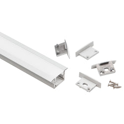 Halcyon SILVER RECESSED W25 X D13MM ALU PROFILE OPAL FROSTED KIT