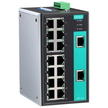 Engcomp MOXA 16 PORT Industrial Unmanaged Smart Ethernet Switch