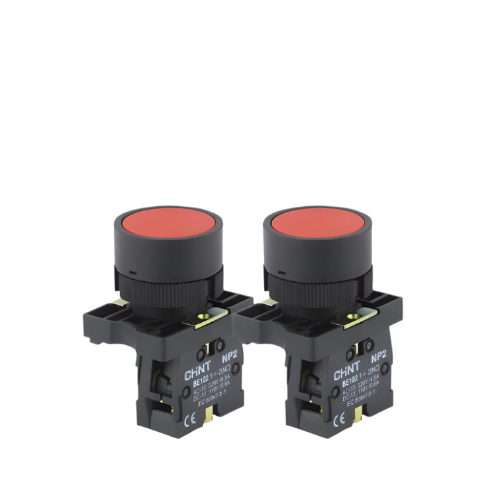 Chint NP2-EA45 Push Button (Red) 1 x N/O 1 x N/C Contacts