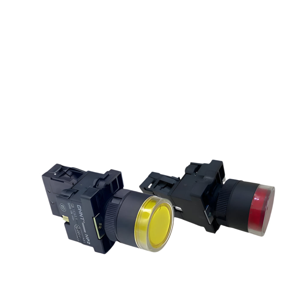 Chint NP2-EW3165 Illuminated Push Button (White) 1 x N/O 1 x N/C Conta ...