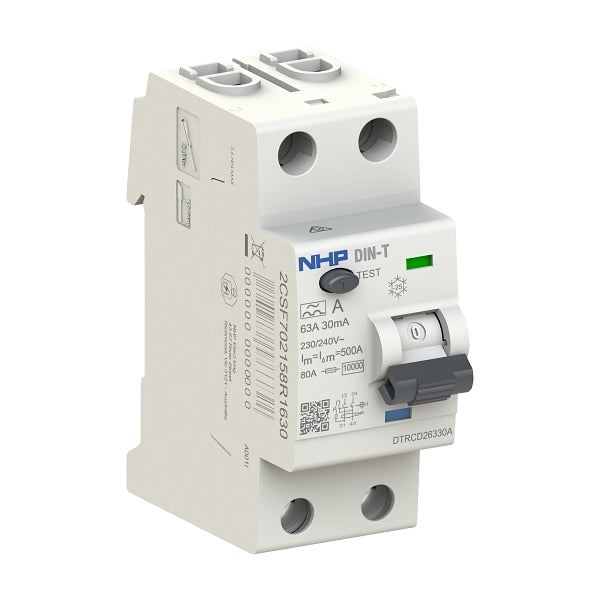 NHP Dint RCCB 1P+N 63A 30mA Type A 36mm