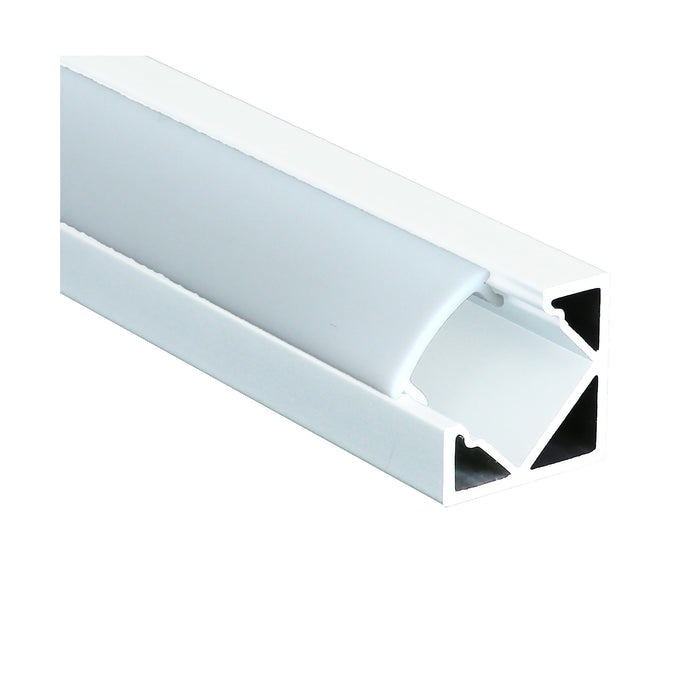 Switch Lighting 45deg Angled Surface Aluminum Extrusion/Profile Opal Diffuser White