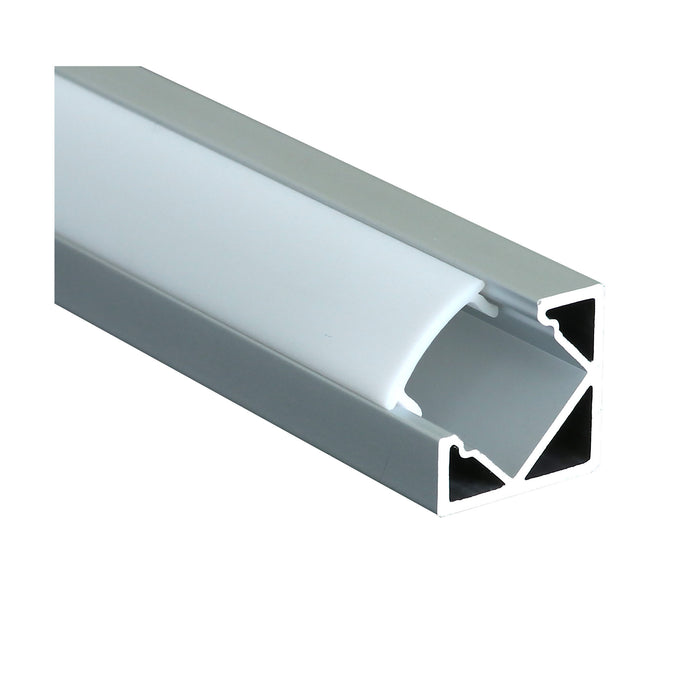 Switch Lighting 45deg Angled Surface Aluminum Extrusion/Profile Opal Diffuser Aluminum
