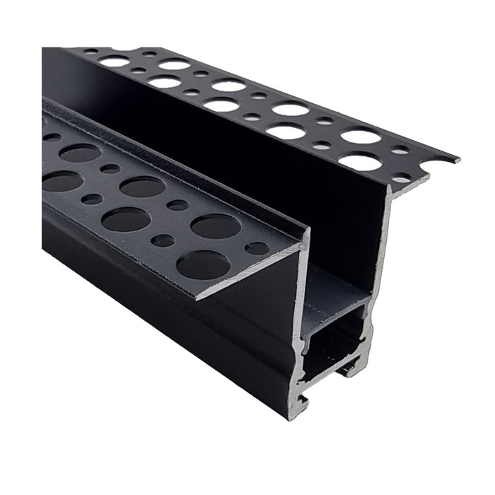 Switch Lighting Plaster Negative Detailail - Double Wing Aluminum Extrusion/Profile Onyx Diffuser Black