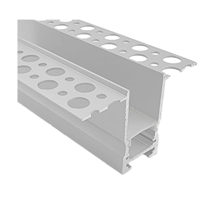 Switch Lighting Plaster Negative Detailail - Double Wing Aluminum Extrusion/Profile Opal Diffuser White