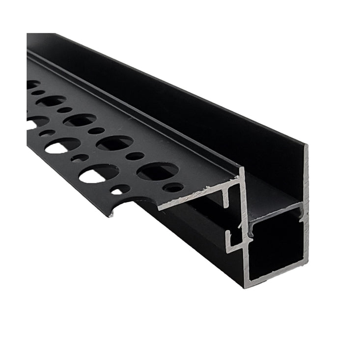 Switch Lighting Plaster Negative Detailail - Single Wing Aluminum Extrusion/Profile Onyx Diffuser Black