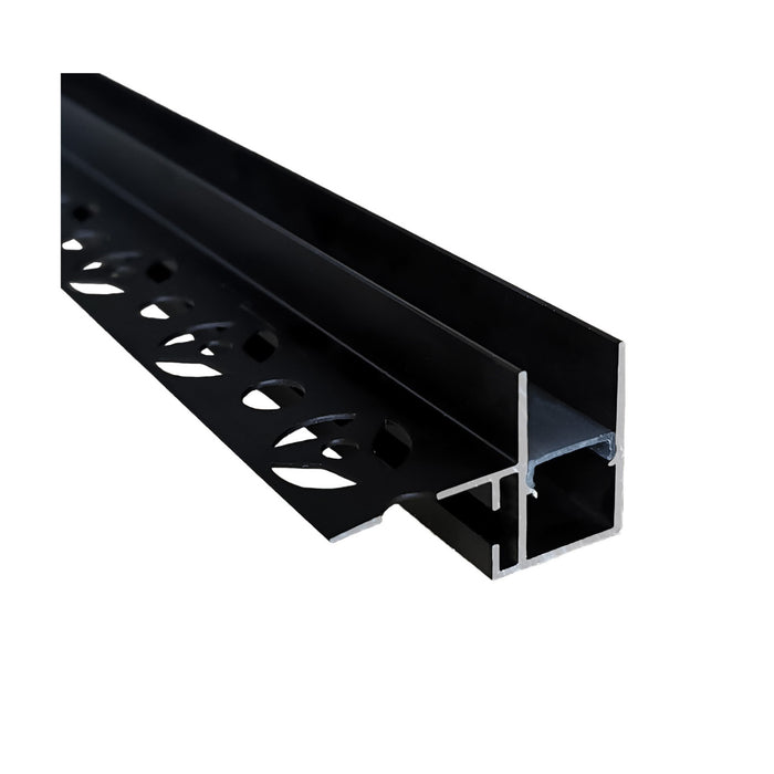 Switch Lighting Tile Negative Detailail - Single Wing Aluminum Extrusion/Profile Onyx Diffuser Black