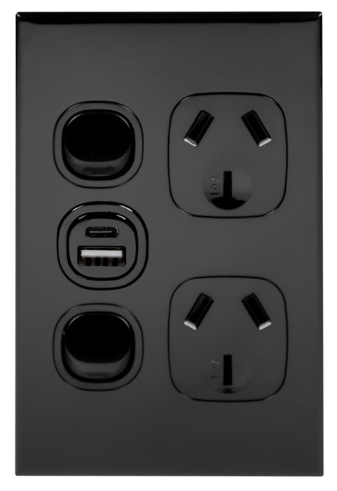 Vynco S/G Home Powerpoint VER 2G 10A +USB AC Black