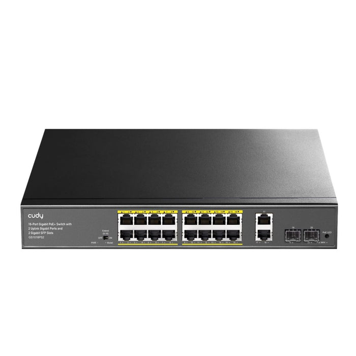 Cudy 16-Port Gigabit Unmanaged PoE+200W Desktop Switch with 2x Gigabit