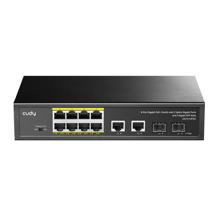 Cudy 8-Port Gigabit Unmanaged PoE+ 120W Desktop Switch with 2 Gigabit
